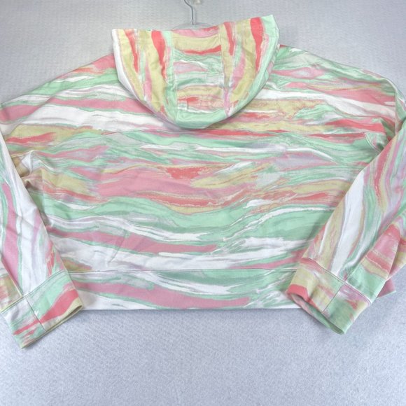 NEW ADIDAS ORIGINALS Womens 1X Plus Cropped Hoodie Multi Color Pastel Pullover - Picture 11 of 11
